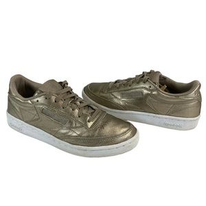 Reebok Club C 85 ‘Melted Metal’ Gold Sneakers Size 8.5
